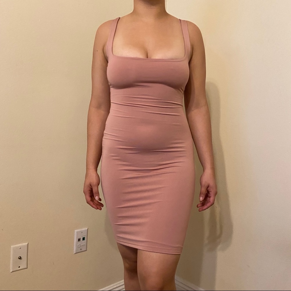 Mauve double layered mini dress